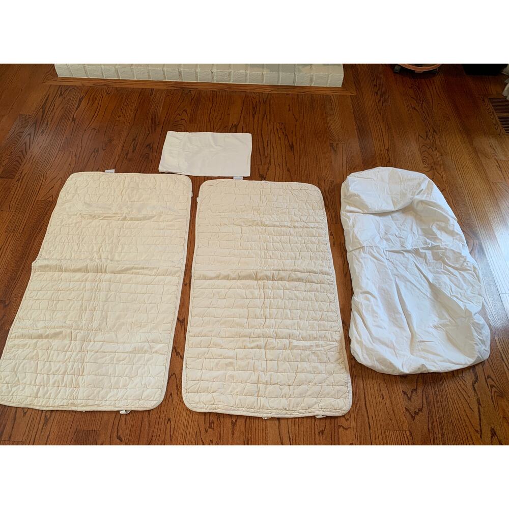 Avocado Quilted Organic Cotton Mattress Pad Protector Bedding Lot  | 28" x 53"